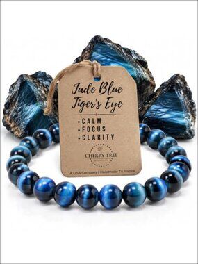 8mm Tiger's Eye Beaded Stretch Bracelet Handmade Round Strand